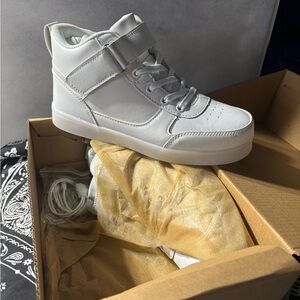White High-Top Light Up Sneakers